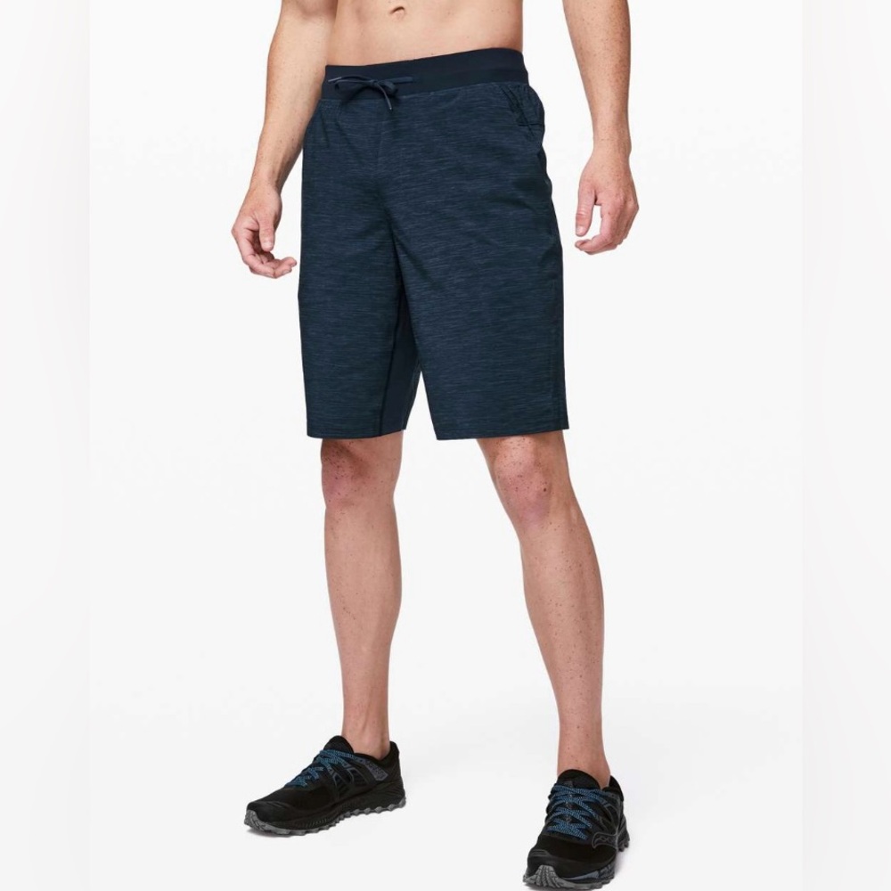 Lululemon T.H.E. Short 11” Liner Heathered  Texture Printed Iron Blue True Navy